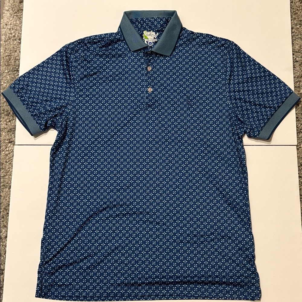 Tailorbyrd Navy Floral Polo Shirt